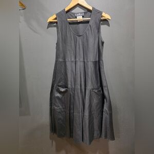 Les Copains Black Cotton Chore Pocket Sleeveless Tank Dress Size 42